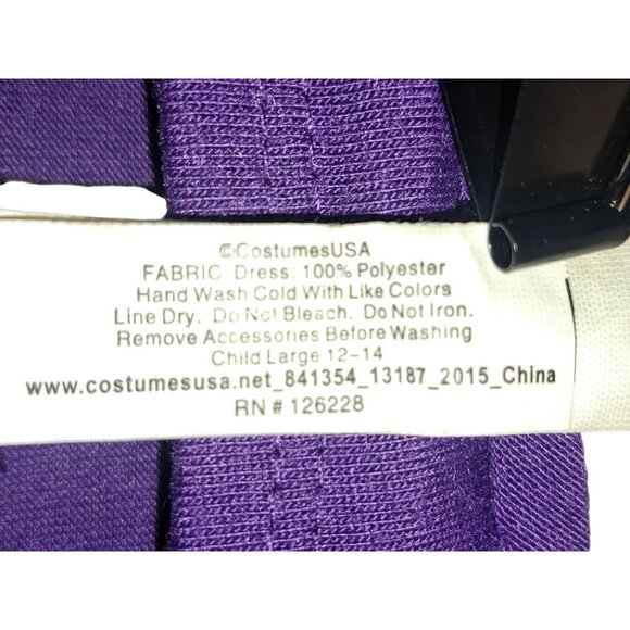 Girls XL (14/16) Purple Cut Out Back Rainbow Print Dress with Ruffle Hem - Picture 5 of 5